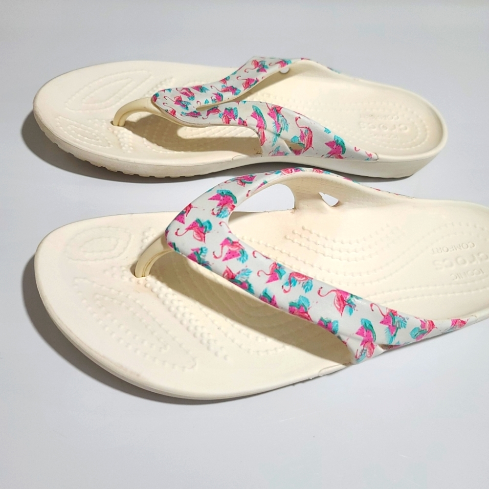 CROCS Flamingo Flip Flops - Picture 2 of 8